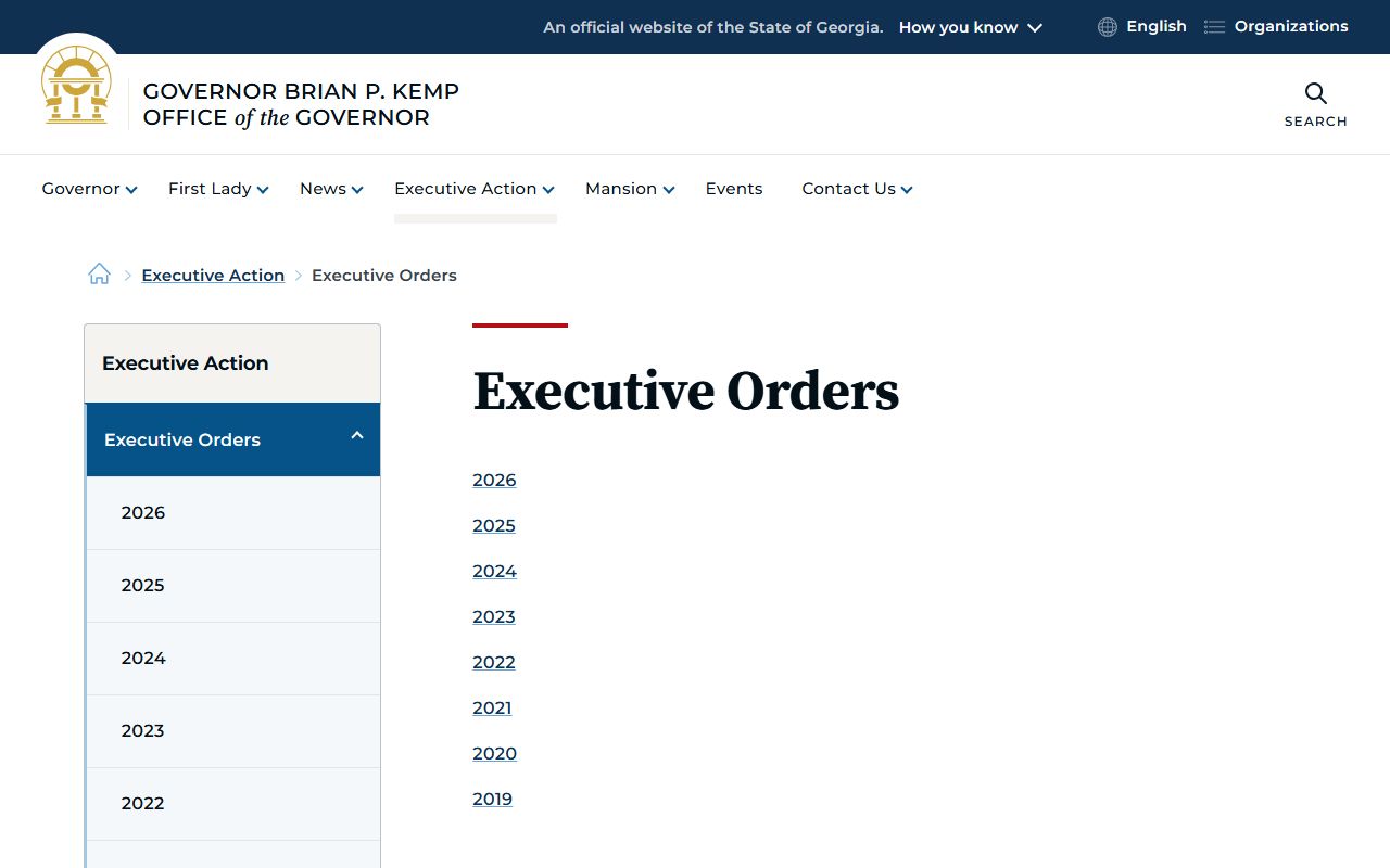 Turner County criminal court records Georgia Governor executive orders page