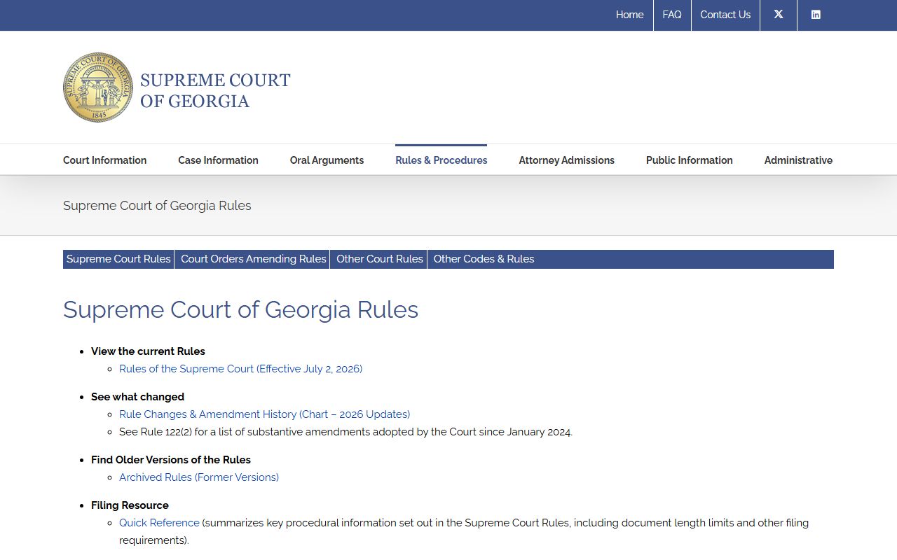 Turner County criminal court records Supreme Court of Georgia rules page