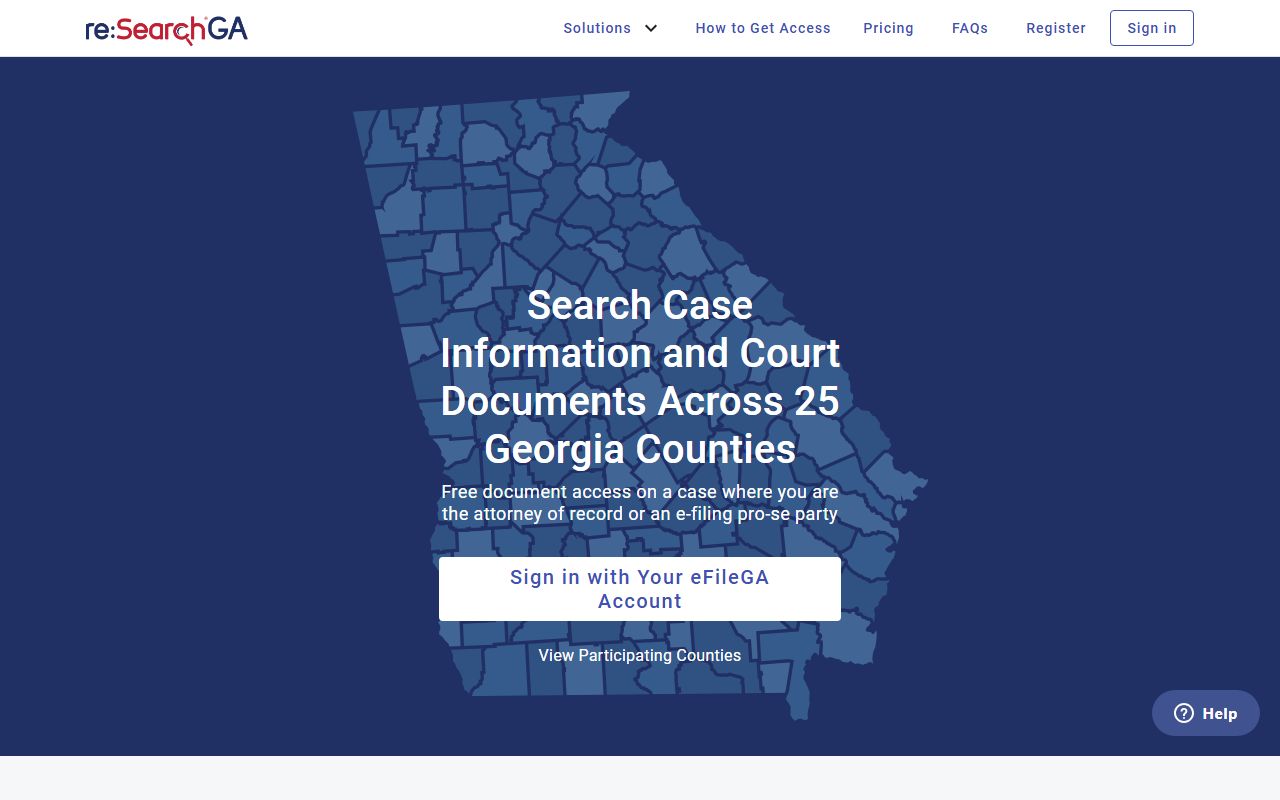 Turner County court records search through re:SearchGA