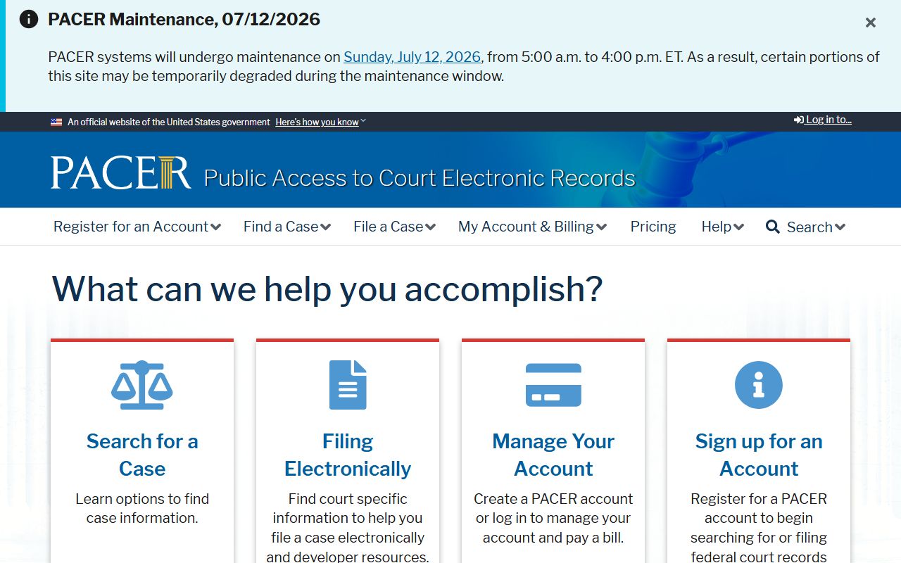 Turner County probate records PACER federal case record distinction